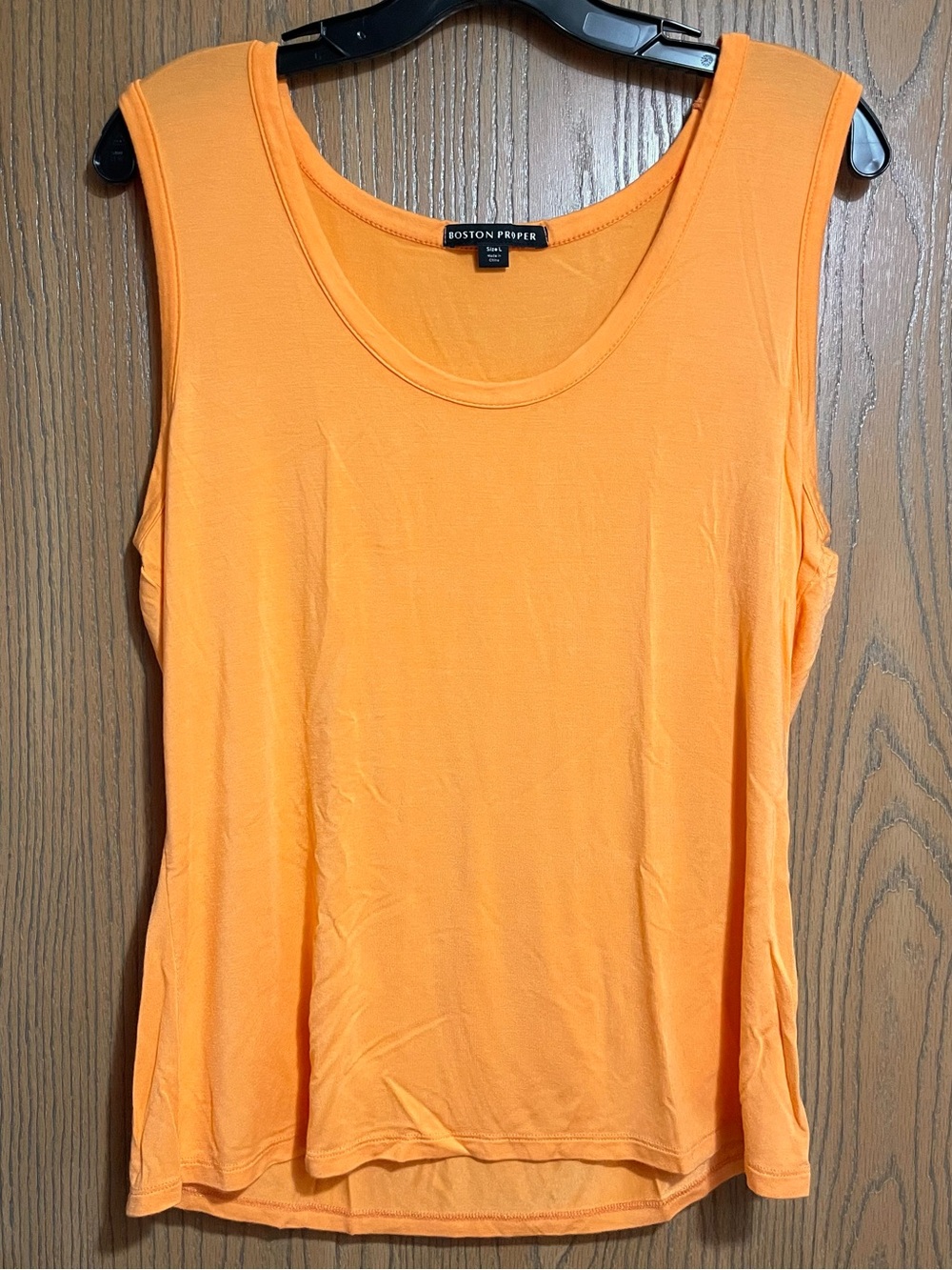 Boston Proper Bright Orange Scoop Neck Tank